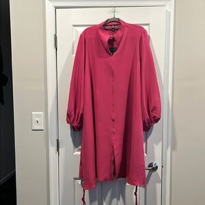 STYLEWE  Dress with Pink Long Dome Sleeves.